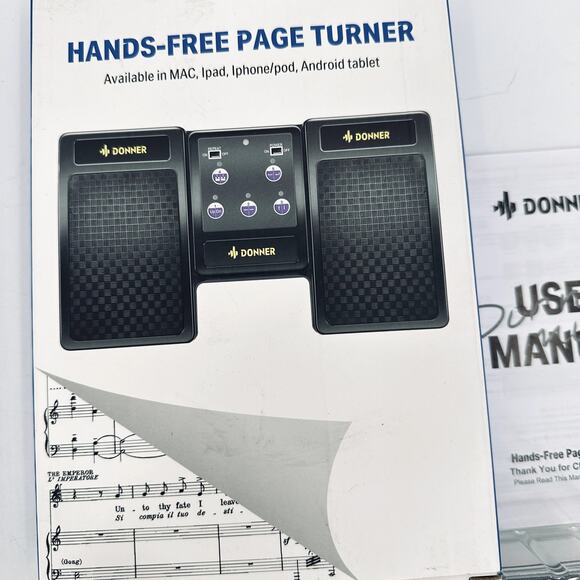 Donner Wireless Page Turner Pedal for Tablets Phone Foot Pedal Rechargeable - Picture 8 of 12